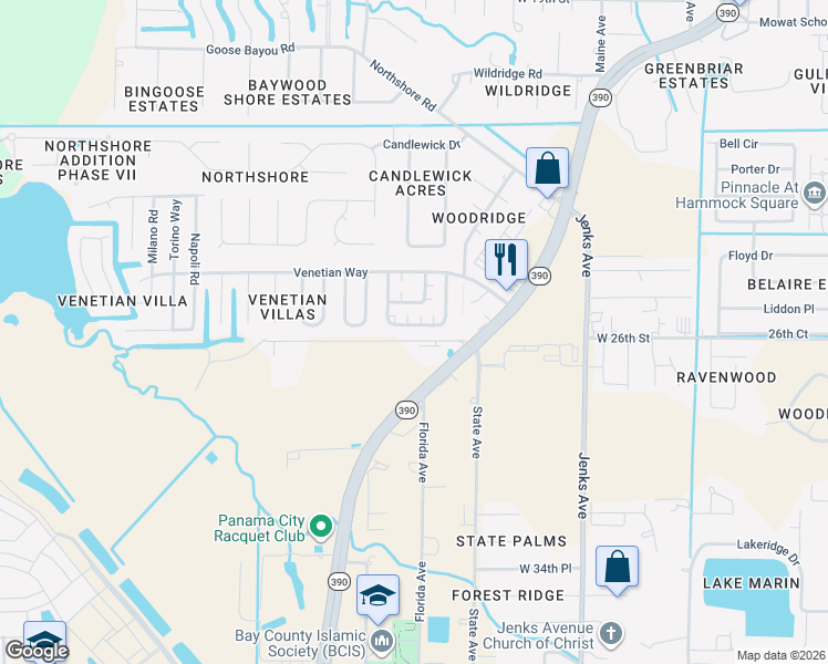 map of restaurants, bars, coffee shops, grocery stores, and more near 535 Palermo Road in Panama City