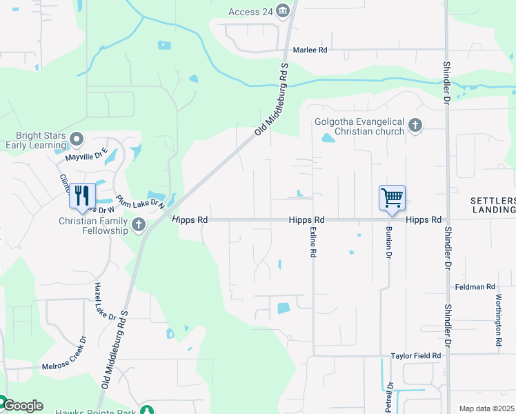 map of restaurants, bars, coffee shops, grocery stores, and more near 7081 Vida Lane in Jacksonville