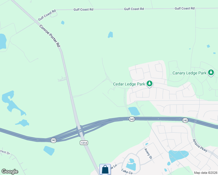 map of restaurants, bars, coffee shops, grocery stores, and more near Unnamed Road in Conroe