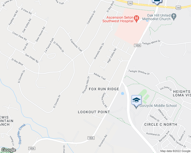 map of restaurants, bars, coffee shops, grocery stores, and more near 7805 Adobe Trail in Austin