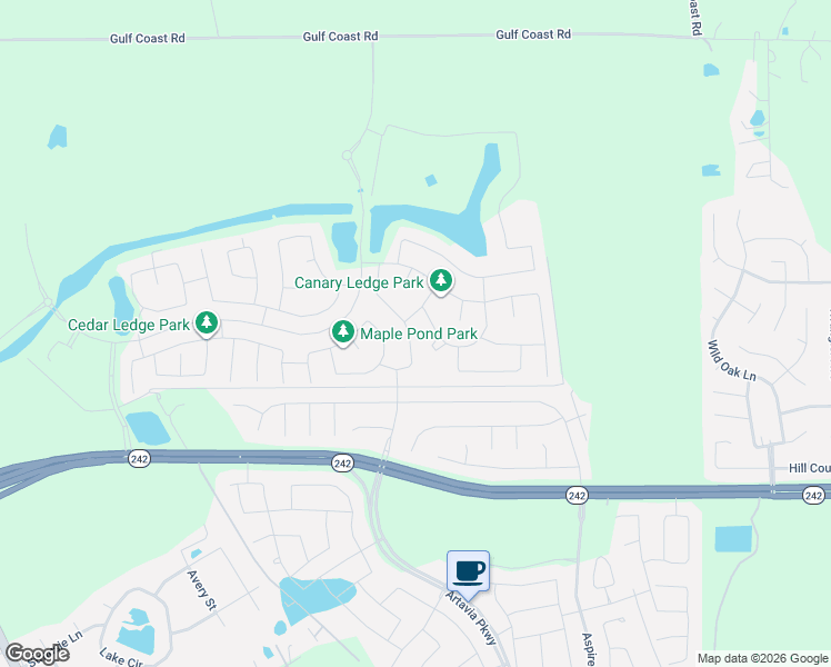 map of restaurants, bars, coffee shops, grocery stores, and more near 16221 Sun View Lane in Conroe
