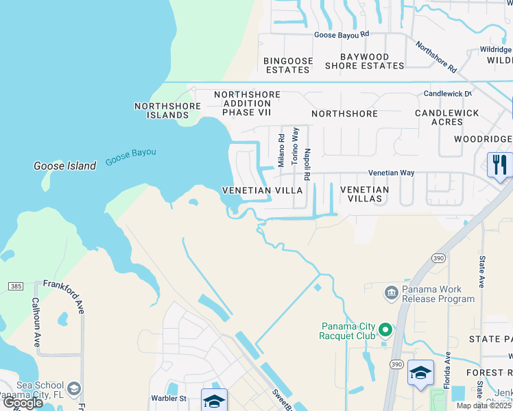 map of restaurants, bars, coffee shops, grocery stores, and more near 1230 Tuscany Road in Panama City