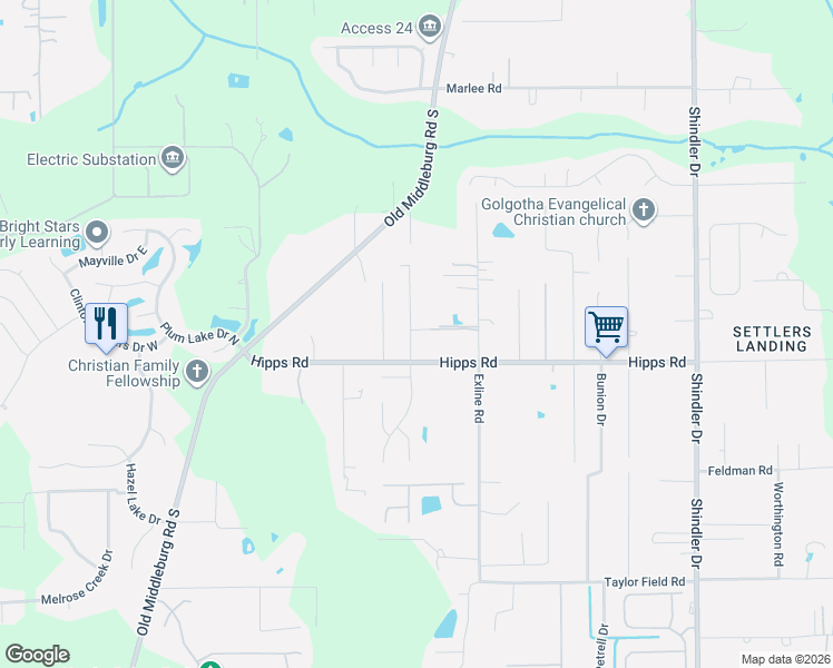 map of restaurants, bars, coffee shops, grocery stores, and more near 7057 Loves Drive in Jacksonville