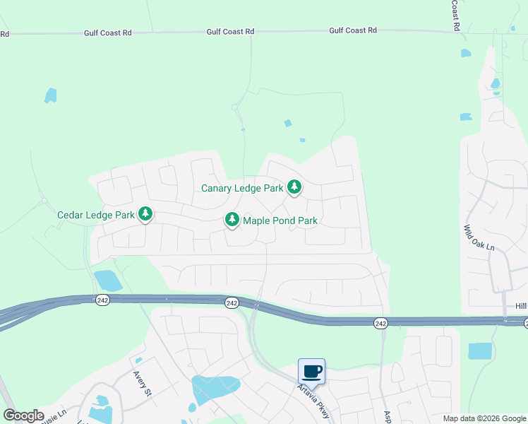 map of restaurants, bars, coffee shops, grocery stores, and more near 16221 Sun View Lane in Conroe