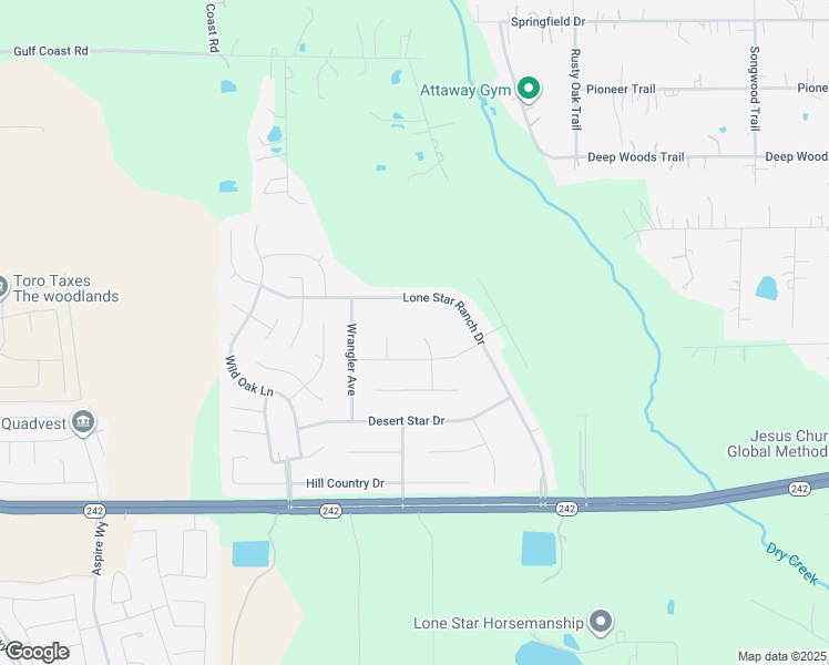 map of restaurants, bars, coffee shops, grocery stores, and more near 16583 River Ranch Drive in Conroe
