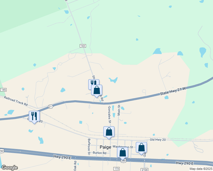 map of restaurants, bars, coffee shops, grocery stores, and more near in Paige