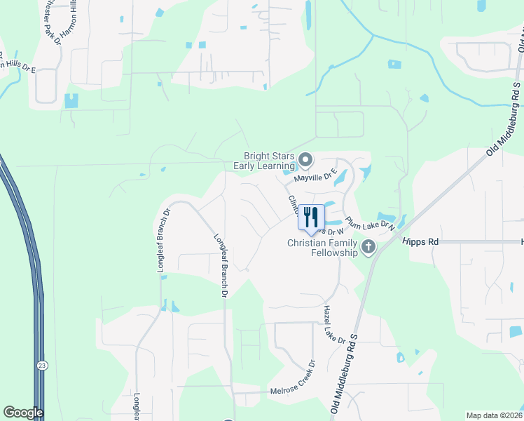 map of restaurants, bars, coffee shops, grocery stores, and more near 6919 Kettle Creek Drive in Jacksonville