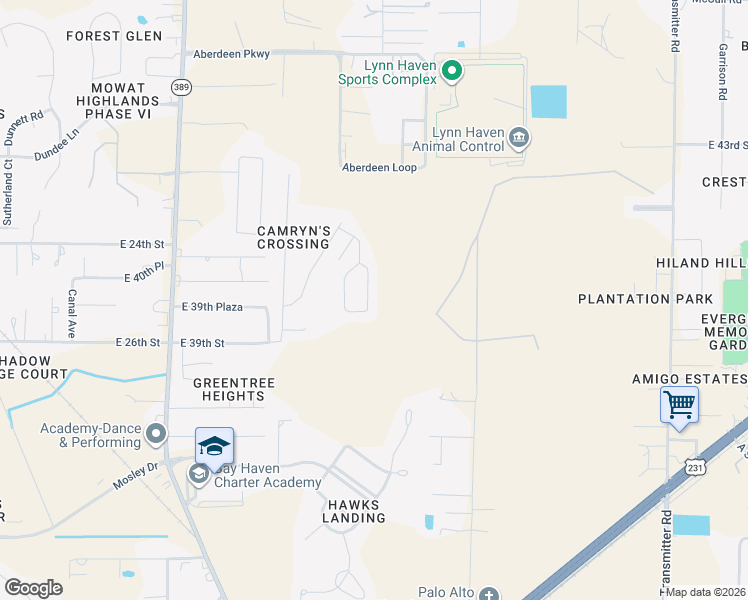 map of restaurants, bars, coffee shops, grocery stores, and more near 2309 Dragonfly Lane in Panama City