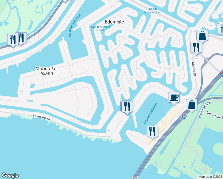 map of restaurants, bars, coffee shops, grocery stores, and more near 104 Southern Star Place in Slidell