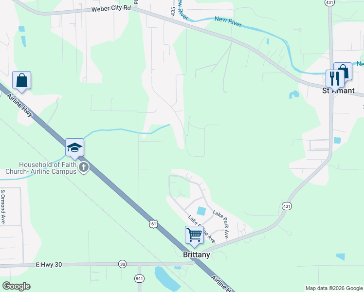 map of restaurants, bars, coffee shops, grocery stores, and more near 10353 Buddy Gore Road in Gonzales