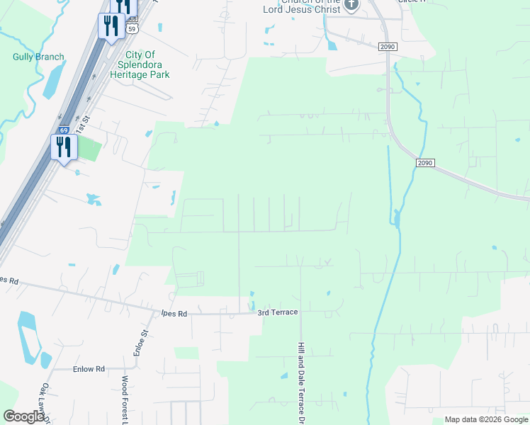 map of restaurants, bars, coffee shops, grocery stores, and more near 15723 Ty Cobb Court in Splendora