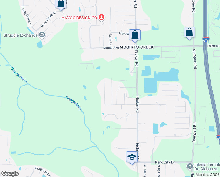 map of restaurants, bars, coffee shops, grocery stores, and more near 7023 Macbeth Road in Jacksonville
