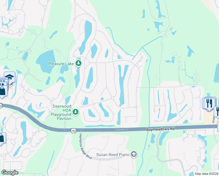 map of restaurants, bars, coffee shops, grocery stores, and more near 8155 Woodgrove Rd in Jacksonville