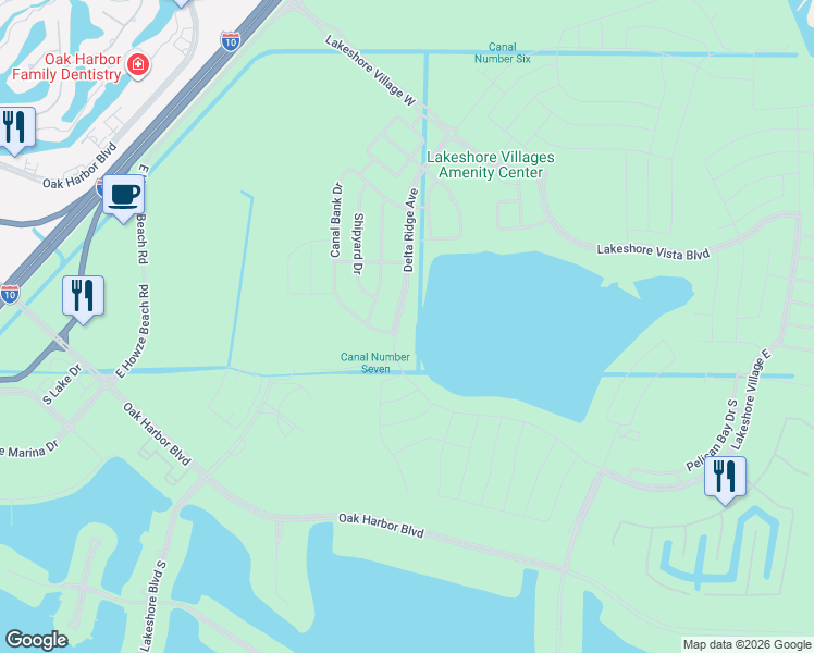 map of restaurants, bars, coffee shops, grocery stores, and more near 6798 Delta Ridge Avenue in Slidell