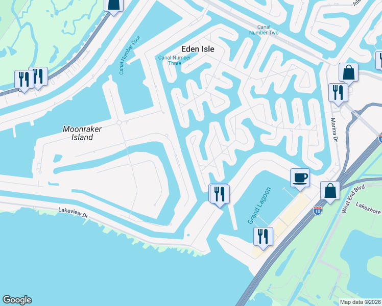 map of restaurants, bars, coffee shops, grocery stores, and more near 104 Southern Star Place in Slidell
