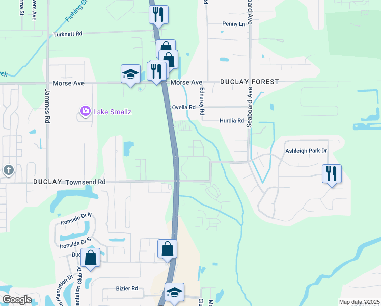 map of restaurants, bars, coffee shops, grocery stores, and more near 6860 Skaff Avenue in Jacksonville
