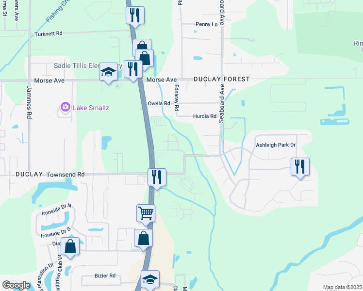map of restaurants, bars, coffee shops, grocery stores, and more near 6860 Skaff Avenue in Jacksonville