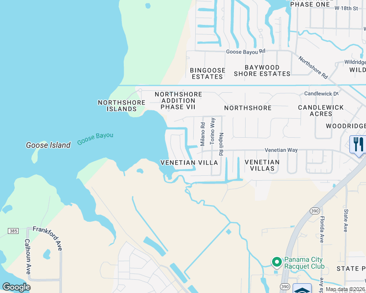 map of restaurants, bars, coffee shops, grocery stores, and more near 1363 Capri Drive in Panama City