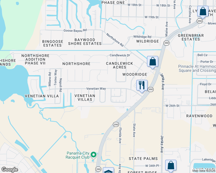 map of restaurants, bars, coffee shops, grocery stores, and more near 3933 Molina Road in Panama City