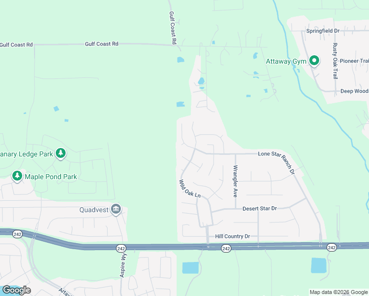 map of restaurants, bars, coffee shops, grocery stores, and more near 16117 Lone Star Ranch Drive in Conroe