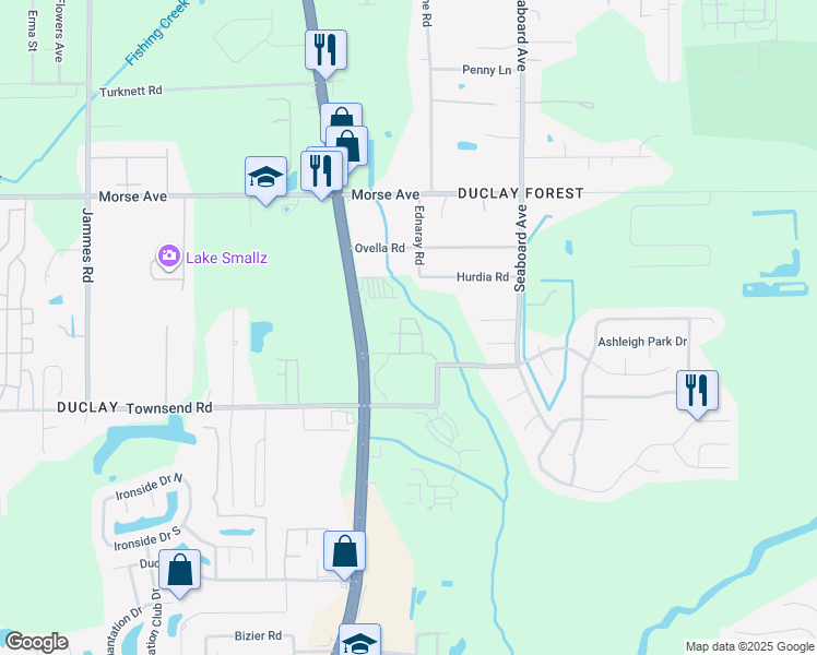 map of restaurants, bars, coffee shops, grocery stores, and more near 5775 Ortega View Way in Jacksonville
