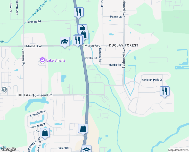 map of restaurants, bars, coffee shops, grocery stores, and more near 5775 Ortega View Way in Jacksonville
