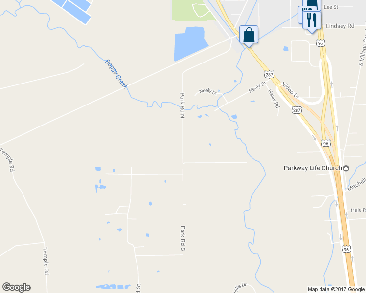 map of restaurants, bars, coffee shops, grocery stores, and more near 9622 Park Road North in Lumberton