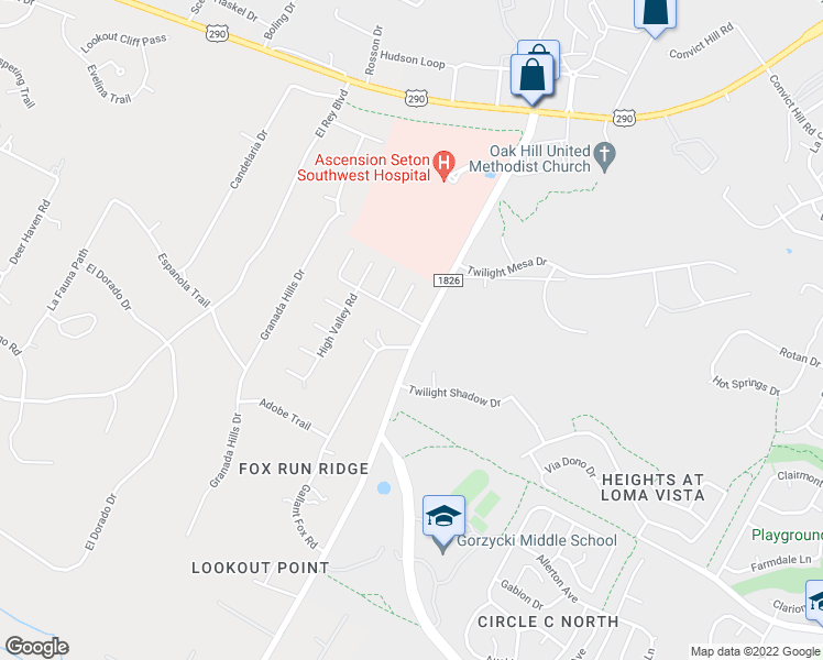map of restaurants, bars, coffee shops, grocery stores, and more near 7601 Summervale Drive in Austin