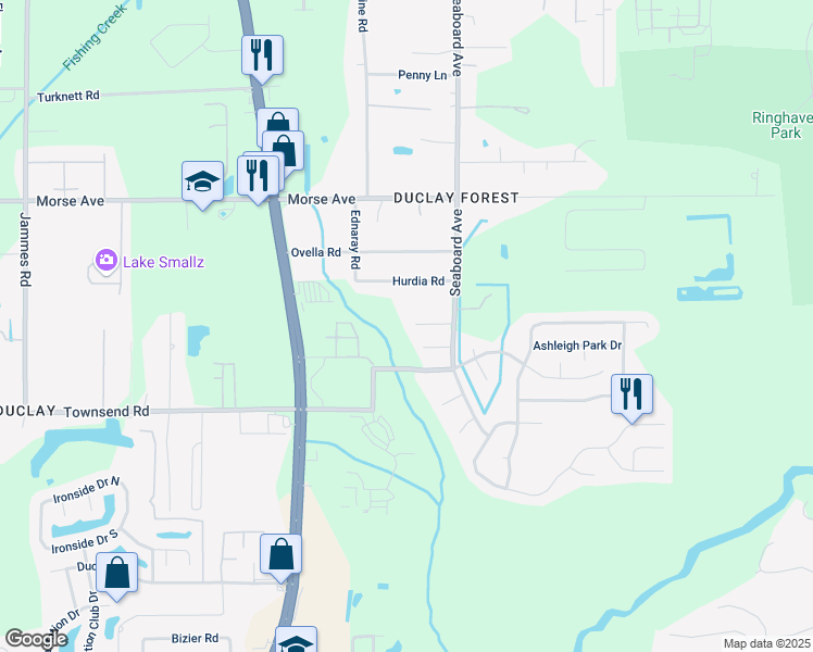 map of restaurants, bars, coffee shops, grocery stores, and more near 5724 Guana Park Court in Jacksonville