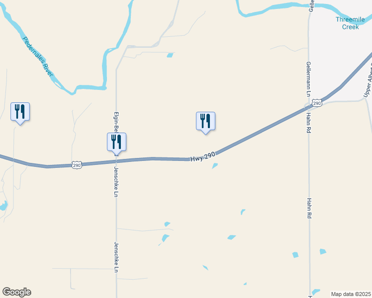 map of restaurants, bars, coffee shops, grocery stores, and more near 12194 U.S. 290 in Fredericksburg