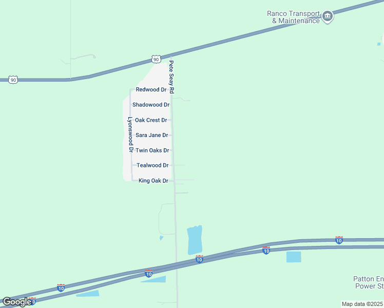map of restaurants, bars, coffee shops, grocery stores, and more near 2422 Pete Seay Road in Sulphur