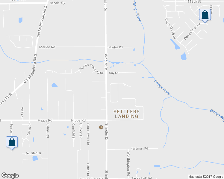map of restaurants, bars, coffee shops, grocery stores, and more near 6952 Huntington Woods Circle East in Jacksonville