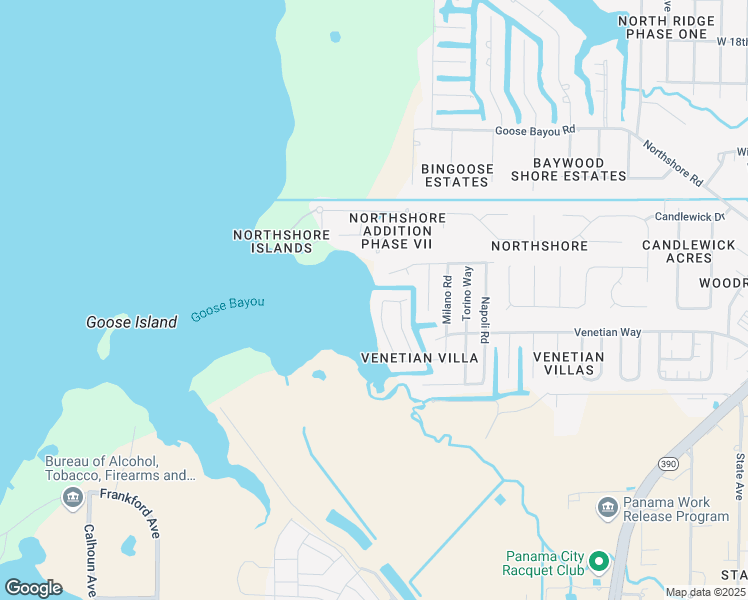 map of restaurants, bars, coffee shops, grocery stores, and more near 1281 Capri Drive in Panama City