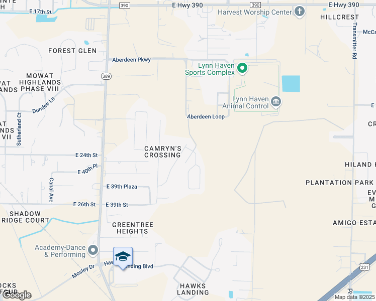 map of restaurants, bars, coffee shops, grocery stores, and more near 2313 Dragonfly Lane in Panama City