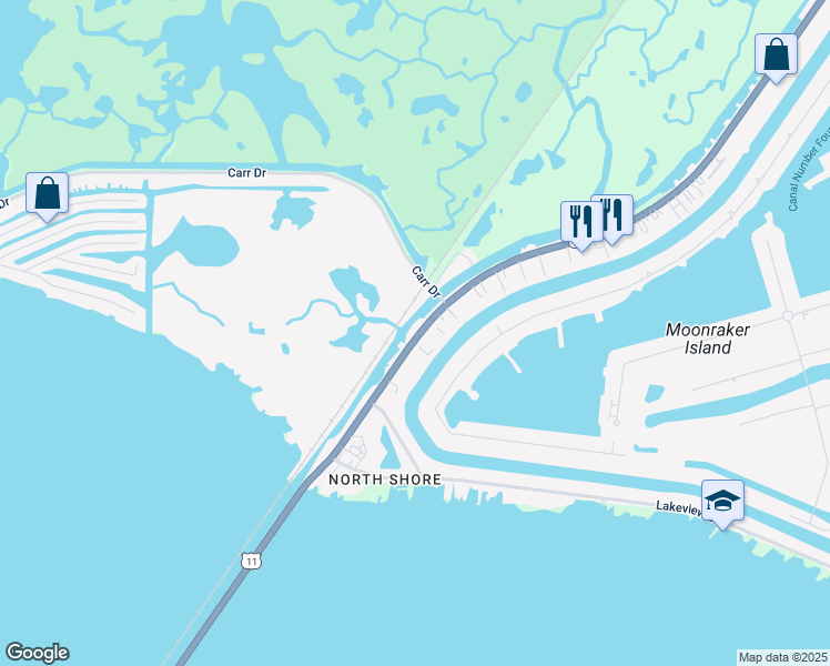 map of restaurants, bars, coffee shops, grocery stores, and more near 4913 Pontchartrain Drive in Slidell