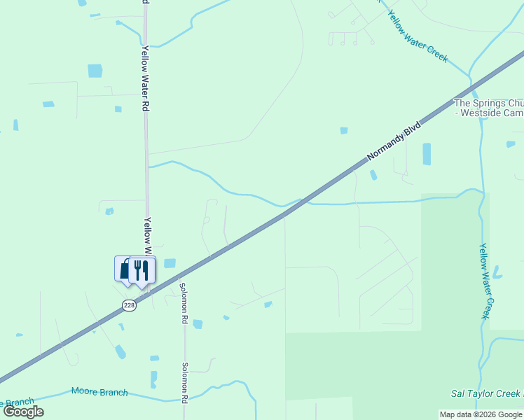 map of restaurants, bars, coffee shops, grocery stores, and more near 14535 Normandy Boulevard in Jacksonville