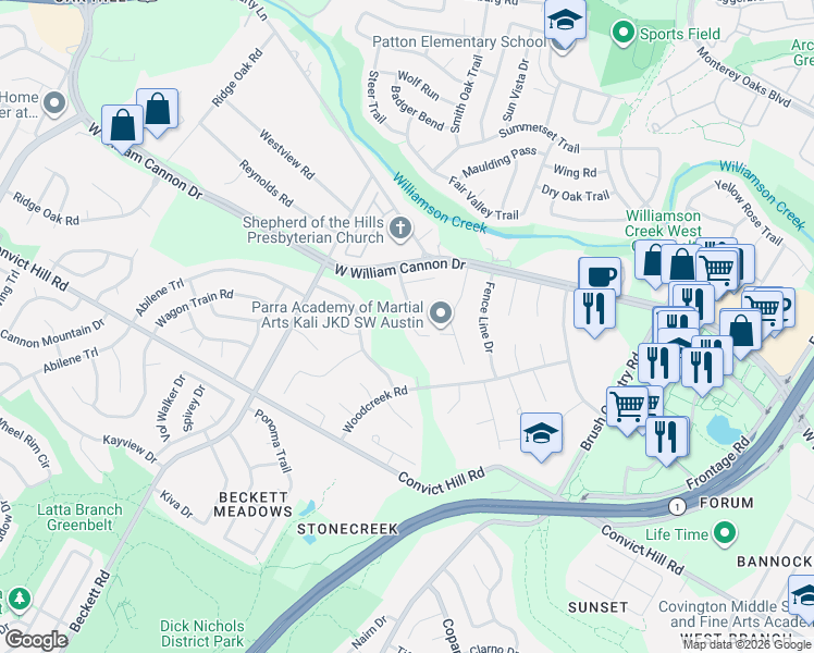 map of restaurants, bars, coffee shops, grocery stores, and more near 6924 Robert Dixon Drive in Austin
