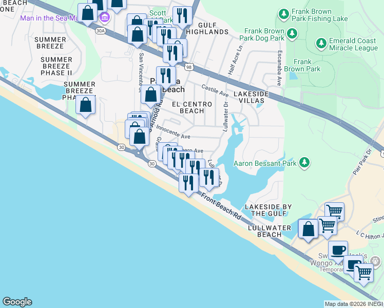 map of restaurants, bars, coffee shops, grocery stores, and more near 601 Carmen Street in Panama City