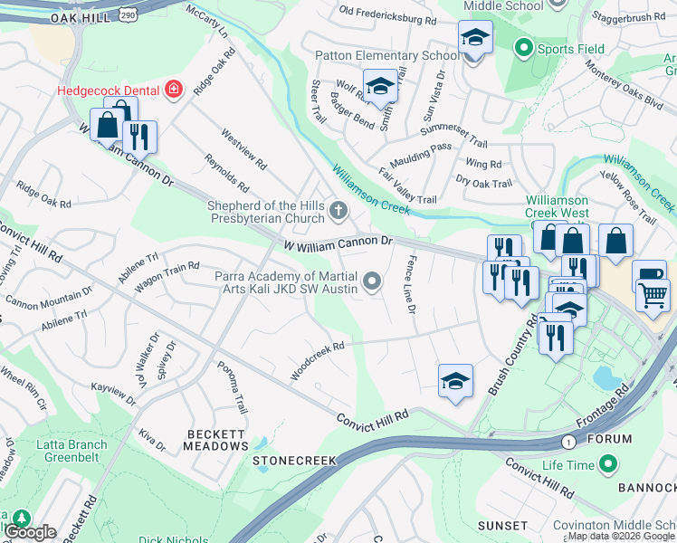map of restaurants, bars, coffee shops, grocery stores, and more near 6908 Robert Dixon Drive in Austin