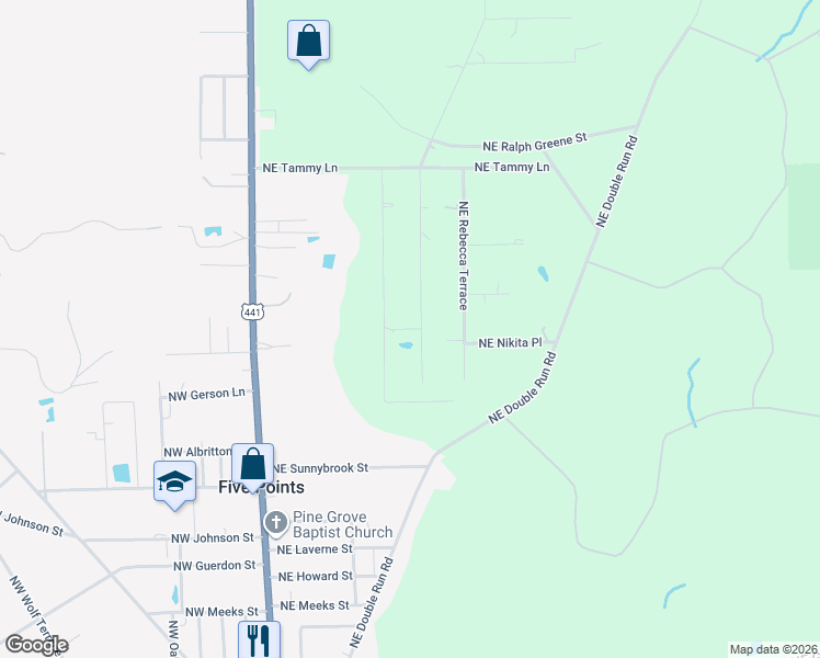map of restaurants, bars, coffee shops, grocery stores, and more near 236 Northeast Colvin Avenue in Lake City