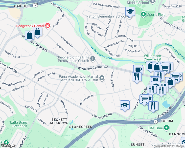 map of restaurants, bars, coffee shops, grocery stores, and more near 6908 Robert Dixon Drive in Austin