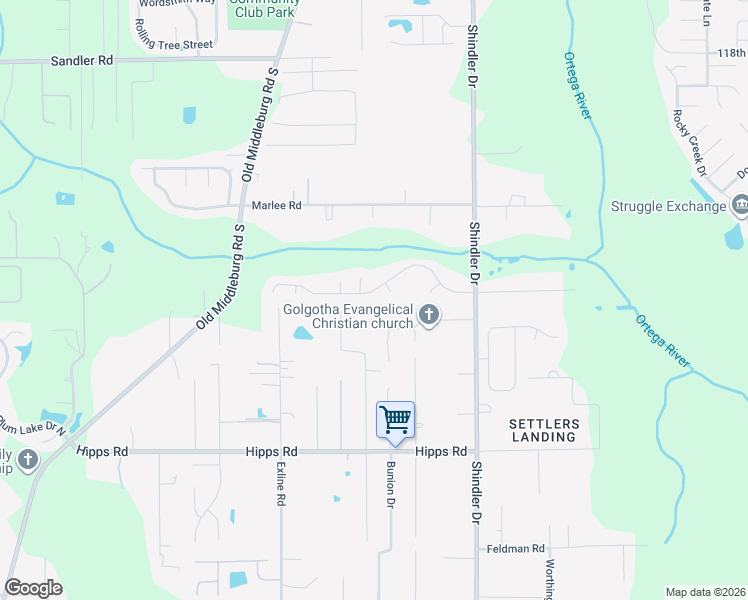 map of restaurants, bars, coffee shops, grocery stores, and more near 8992 Shindler Crossing Drive in Jacksonville