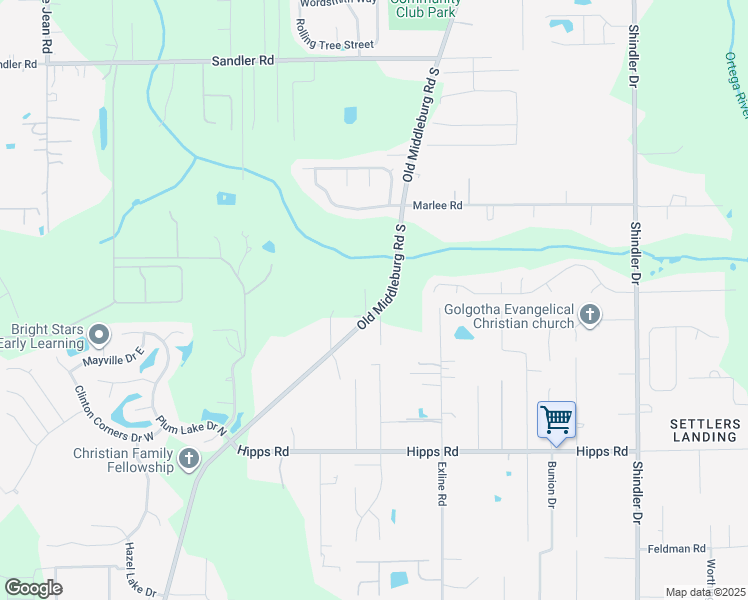 map of restaurants, bars, coffee shops, grocery stores, and more near 6860 Old Middleburg Road South in Jacksonville