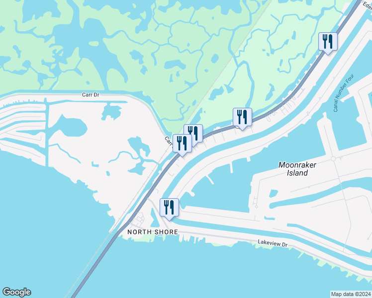 map of restaurants, bars, coffee shops, grocery stores, and more near 4696A Pontchartrain Drive in Slidell
