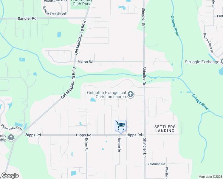 map of restaurants, bars, coffee shops, grocery stores, and more near 8992 Shindler Crossing Drive in Jacksonville