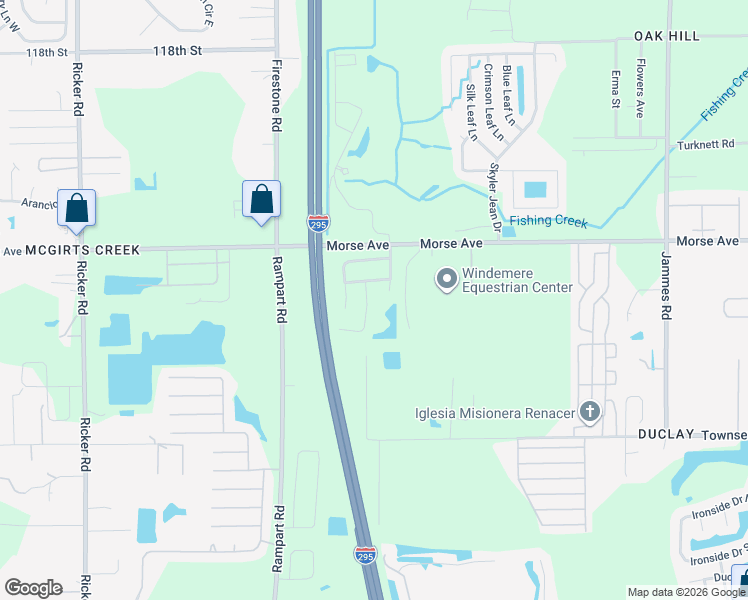 map of restaurants, bars, coffee shops, grocery stores, and more near 6907 Recreation Trail in Jacksonville