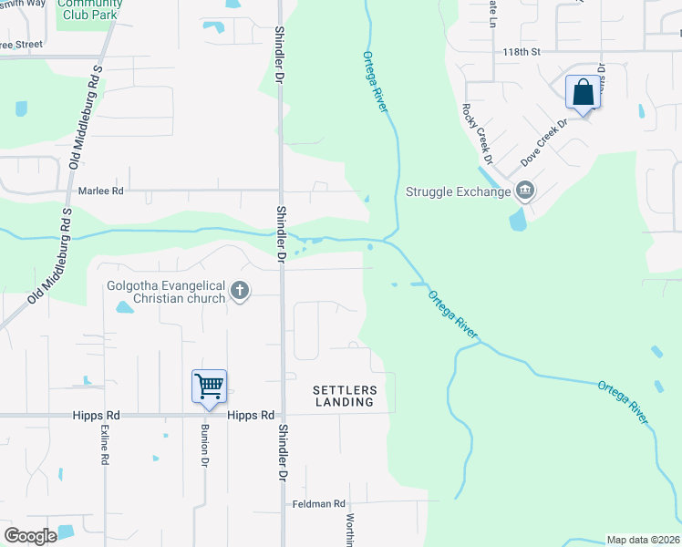 map of restaurants, bars, coffee shops, grocery stores, and more near 8737 Huntington Woods Circle North in Jacksonville