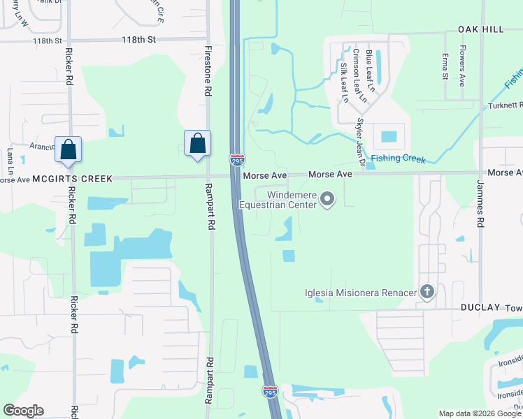 map of restaurants, bars, coffee shops, grocery stores, and more near 6907 Recreation Trail in Jacksonville