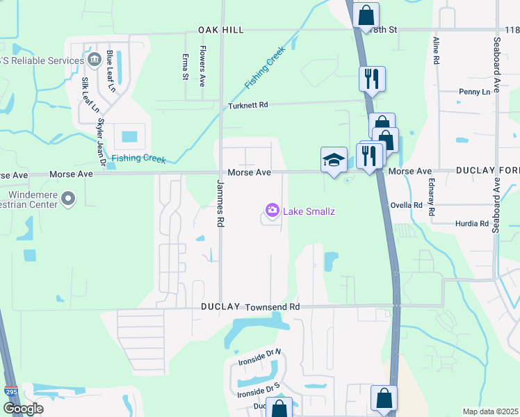 map of restaurants, bars, coffee shops, grocery stores, and more near 6273 Morse Oaks Circle in Jacksonville