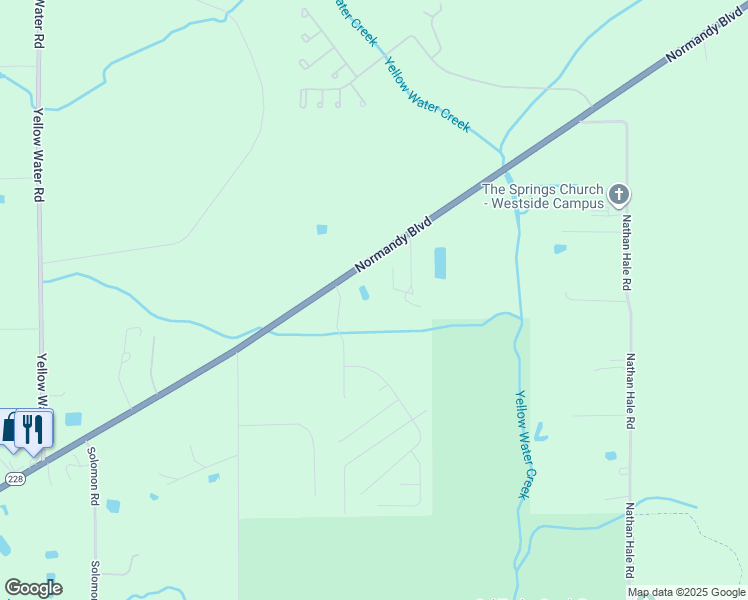 map of restaurants, bars, coffee shops, grocery stores, and more near 14380 Normandy Boulevard in Jacksonville